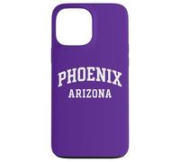 Phoenix Arizona bianco curvo stile college retro testo PHX AZ Custodia per iPhone 13 Pro Max