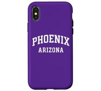 Phoenix Arizona bianco curvo stile college retro testo PHX AZ Custodia per iPhone X/XS