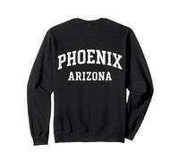 Phoenix Arizona bianco curvo stile college retro testo PHX AZ Felpa