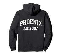 Phoenix Arizona bianco curvo stile college retro testo PHX AZ Felpa con Cappuccio