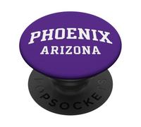 Phoenix Arizona bianco curvo stile college retro testo PHX AZ PopSockets PopGrip Adesivo