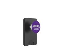 Phoenix Arizona bianco curvo stile college retro testo PHX AZ PopSockets PopWallet per MagSafe