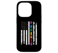 Phoenix Arizona LGBTQ Gay Pride Month American Flag Rainbow Custodia per iPhone 14 Pro