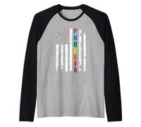 Phoenix Arizona LGBTQ Gay Pride Month American Flag Rainbow Maglia con Maniche Raglan