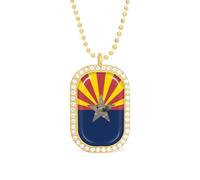 Phoenix Arizona United States - Collana con ciondolo quadrato alla moda con bordo bianco, lega metall