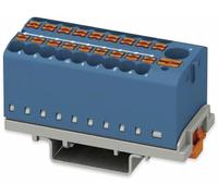 Phoenix Contact Blocco di distribuzione BU PTFIX 6/18X2,5-NS35, blocco di allineamento verticale e alimentatore integrato, 690 V, 24 A, numero di connessioni 19, sezione 0,14 mm²-4 mm² blu, 1 pezzo