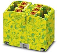 Phoenix Contact Contact PTFIX 6X2.5 GNYE - Blocco di distribuzione 16 mm di larghezza, 21,7 mm di altezza, 26-12 AWG, tensione nominale 450 V, corrente nominale 24 A, 6 connettori, 0,14 mm² - 12 mm²,