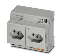 PHOENIX CONTACT EO-N/PT/LED/DUO - Presa doppia tipo N, attacco a molla push-in, 136.000 g, colore: Grigio