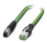 Phoenix Contact NBC-M 8MS/2.0-93B/R4AC - Cavo di rete Ethernet, 100 Mbit/s, 100 Mbit/s, 100 Mbit/s, EthercircaT, 4 poli, schermato, spina M8/IP67 dritta, lunghezza cavo 2 m, 153.000 g, colore: Verde