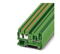 PHOENIX CONTACT PT 2,5-TWIN/1P GN - Morsetti passanti, 500 V, 24 A, 3 numero di connettori, 0,14 mm², sezione trasversale 4 mm², 50 pezzi