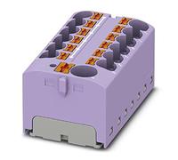 PHOENIX CONTACT PTFIX 10/12X4-G VT - Blocco di distribuzione interno, 450 V, 32 A, numero di connettori 13, sezione 0,2 mm² - 6 mm², AWG 24-10, larghezza 46,3 mm, altezza 22,7 mm, colore viola