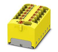 PHOENIX CONTACT PTFIX 10/12X4 YE - Blocco di distribuzione 450 V, 32 A, numero di connettori 13, sezione 0,2 mm² - 6 mm², AWG 24-10, larghezza 46,3 mm, altezza 21,7 mm, colore: giallo, 8 pezzi