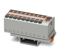 PHOENIX CONTACT PTFIX 10/18X4-NS35 - Blocco di distribuzione GY 19, sezione 0,5 mm² - 10 mm², AWG 20-6, larghezza 28,6 mm, confezione da 8