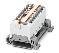 PHOENIX CONTACT PTFIX 10/18X4-NS35A WH - Blocco di giunzione, 800 V, 32 A, numero di connettori 19, sezione 0,2 mm² - 6 mm², AWG 24-10, larghezza 64,8 mm, confezione da 8 pezzi, colore: Bianco