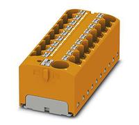 PHOENIX CONTACT PTFIX 10/18X4 OG - Blocco di distribuzione 450 V, 32 A, numero di connettori 19, sezione 0,2 mm² - 6 mm², AWG 24-10, larghezza 64,8 mm, altezza 21,7 mm, 8 pezzi, colore: Arancione