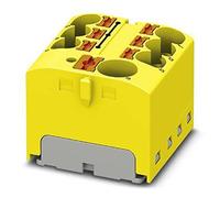 PHOENIX CONTACT PTFIX 10/6X4 YE - Blocco di giunzione, 450 V, 32 A, numero di connettori 7, sezione 0,2 mm²-6 mm², AWG 24-10, larghezza 27,9 mm, altezza 21,7 mm, colore giallo, 8 pezzi