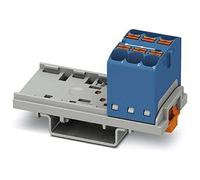 PHOENIX CONTACT PTFIX 6X4-NS35 BU - Blocco di distribuzione con orientamento verticale, 800 V, 32 A, numero di connettori 6, sezione 0,2 mm²-6 mm², AWG: 24-10, larghezza 28,6 mm, 8 pezzi, colore: Blu