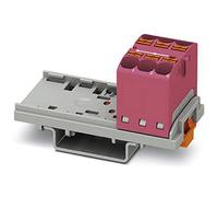 PHOENIX CONTACT PTFIX 6X4-NS35 PK - Blocco di distribuzione con orientamento verticale, 800 V, 32 A, numero di porte 6, sezione 0,2 mm²-6 mm², AWG: 24-10, larghezza 28,6 mm, 8 pezzi, colore: Rosa