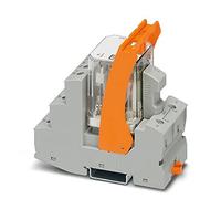 PHOENIX CONTACT RIF-4-RSC-LDP-24DC/2X21 - Modulo relè preassemblato con collegamento a vite, base relè di contatto di potenza e staffa di supporto, 2 commutatori, tensione di ingresso 24 V DC, 5 pezzi