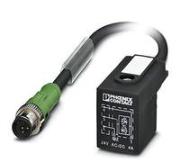 PHOENIX CONTACT SAC-3P-M12MS/3.0-PUR/BI-1L-Z - Cavo con sensore a 3 poli, codifica A, lunghezza cavo 3 m, colore: Nero/Grigio