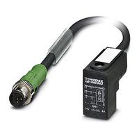 PHOENIX CONTACT SAC-3P-M12MS/5.0-PUR/CI-1L-Z - Cavo per sensore/attuatore, 3 poli, M12 dritto, lunghezza cavo 5 m, colore: Nero/Grigio