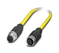 PHOENIX CONTACT SAC-4P-MS/0.5-542/FSSH SCO BK - Cavo per sensore/attuatore, 4 poli, schermato, codifica A, lunghezza cavo 0,5 m, 36.000 g, colore: Giallo