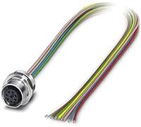 Phoenix Contact SACC-MINFS-4CON-PG13 - Connettore universale a 4 poli, presa diritta 7-8" UNF, codifica A, attacco a vite, in zinco pressofuso e zigrinato, nichelato, raccordo per cavo Pg13.5
