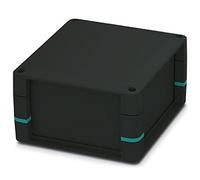PHOENIX CONTACT UCS 145-125-H-CCD 9005 - Alloggiamento completo per circuiti stampati, fissaggio agli angoli, include vaschette, pareti laterali chiuse, colore nero con inserti angolari turchese