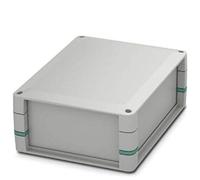 PHOENIX CONTACT UCS 195-145-H-GD 7035 - Alloggiamento completo per circuiti stampati, posizionamento flessibile, include vaschette, pareti laterali chiuse, grigio chiaro con inserti angolari, turchese
