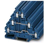 PHOENIX CONTACT UT 2,5-3L BU - Morsettiera multistadio con attacco a vite, 6 numero di connettori, AWG 26-12, sezione nominale 2,5 mm², blu, 50 pezzi
