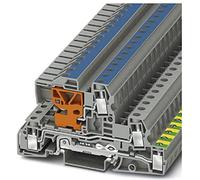 PHOENIX CONTACT UTI 6-PE/L/NT - Morsetto di protezione per installazione con attacco a vite, 4 numero di porte, AWG, 24-8, 6 mm², sezione nominale 6 mm², 50 pezzi, colore: Grigio