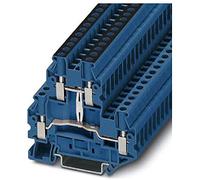 PHOENIX CONTACT UTTB 4-PV BU - Blocco di serraggio con compensazione potenziale, 4 numero di porte, AWG, 26-10, sezione nominale 4 mm², 50 pezzi, colore: Blu