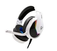 Phoenix Cuffie Gaming PS5, microfono retrattile, riduzione del rumore, cuscinetti in schiuma ad alta densità, illuminazione RGB, compatibile con PC, PS4, Xbox X, Xbox S, Nintendo, portatile (bianco)