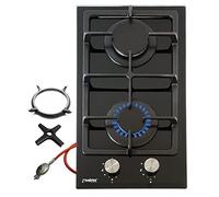 Piano Cottura a Gas Domino-DG Montaggio di Vetro Campeggio Fornello 2 Fuochi+ [EEK: A]