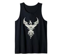 Phoenix Fantasy Fire Bird Tribal Style Art Bianco Canotta