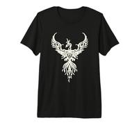 Phoenix Fantasy Fire Bird Tribal Style Art Bianco Maglietta Premium