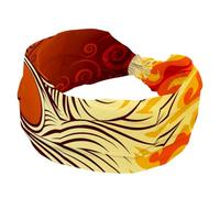 Phoenix - Fascia morbida e larga con fuoco, per donne e ragazze, fascia elastica con nodo, fascia per capelli sportiva alla moda per allenamento, yoga, palestra, corsa