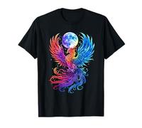 Phoenix Full Moon Rising Mitico Uccello Fantasy Bird Maglietta