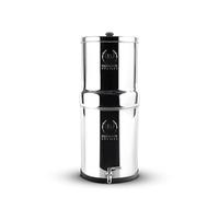 PHOENIX GRAVITY Sistema di filtraggio dell'acqua da banco in acciaio inox AISI 304 certificato NSF da 6 litri con 2 elementi filtranti al carbone intelligenti (nero) e rubinetto dell'acqua in acciaio