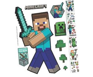 phoenix group AG Minecraft - Adesivi da parete, 6 fogli con personaggi Minecraft