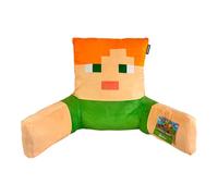 phoenix group AG Minecraft - Cuscino da lettura con imbottitura, vellutato, morbido, con bracciolo, Alex