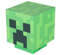 Phoenix group AG Minecraft: Lampada notturna a LED, Creeper, 10,2 cm, luce notturna a cubo verde, illumina fino a 10 ore, ricarica USB, decorazione a tema gioco, licenza ufficiale