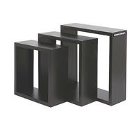 phoenix group AG Set di 3 mensole in legno, colore: nero