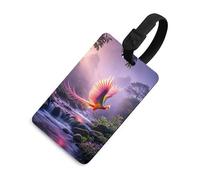 Phoenix is Flying Etichette per bagagli con carta d'identità, etichette resistenti per borse da viaggio, etichette impermeabili per valigie, zaini e custodie da viaggio, stile nero