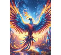 Phoenix Over A Magical City Puzzle 500 Pezzi Rompicapo Rilassante Premium Wildlife Plant Antistress Naturale Attività Per Il Benessere Regalo Per Chi Lavora Molto 500 PCS