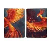 Phoenix - Porta passaporto da viaggio, con scomparti per carte di credito e carta d'imbarco, porta passaporti, carte di credito, carte d'imbarco, colore: arancione e rosso