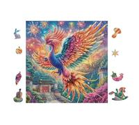 Phoenix Rainbow Wings Puzzle 100 Pezzi Per Decorare La Parete Cartone Spesso Non Sbiadisce Per Camera Da Letto Con Cornice Inclusa Stampa Ad Alta Definizione 28x28cm
