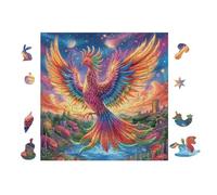 Phoenix Rainbow Wings Rompicapo 100 Pezzi Per Creatività Bambini Cartone Spesso Tema Fantasy Per Passatempo Creativo Attività Educativa Con Poster Incluso 28x28cm