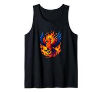 Phoenix Rebirth Fire Bird Grafica Mitica Fiamma Design Canotta