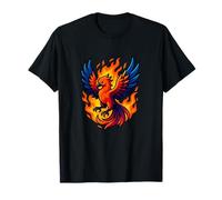 Phoenix Rebirth Fire Bird Grafica Mitica Fiamma Design Maglietta
